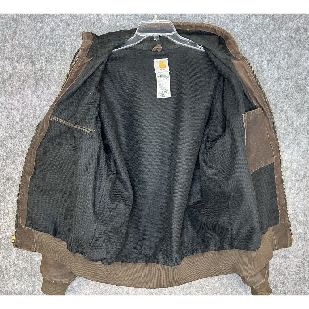 Vintage Carhartt Hooded Zip Up Jacket Mens Large RN# 14806 Brown - Picture 7 of 12